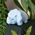Load image into Gallery viewer, Triceratops Dinosaur Plush Toy - Soft Blue
