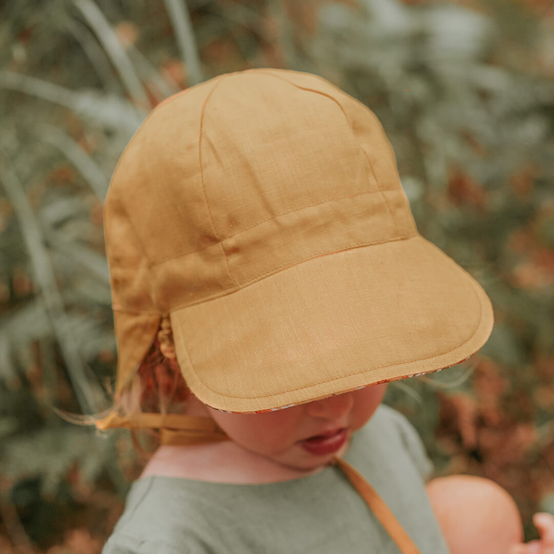 Margaret/Maize - Reversible 'Lounger' Flap Sun Hat - Bedhead Hats