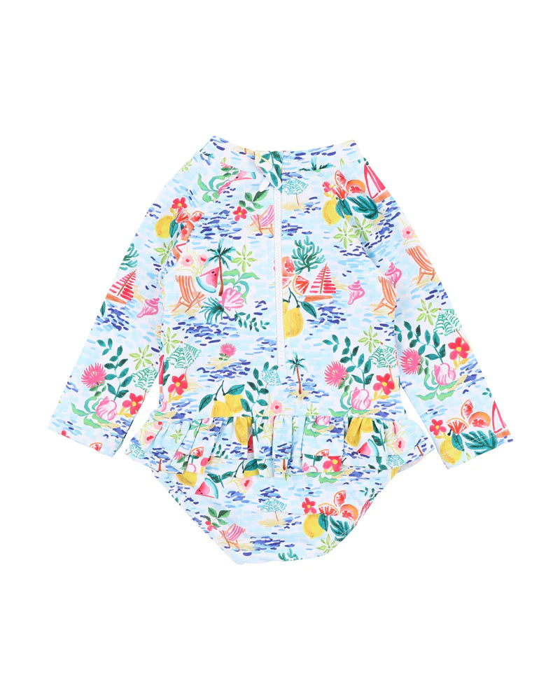 Addison Print LS Sunsuit / Swimsuit