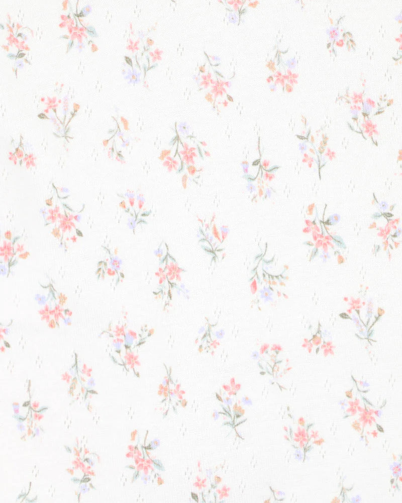 Anya Ditsy Print Organic SS Zip Romper