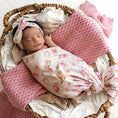 Load image into Gallery viewer, Boots & Bows Organic Jersey Wrap & Topknot Set - Snuggle Hunny
