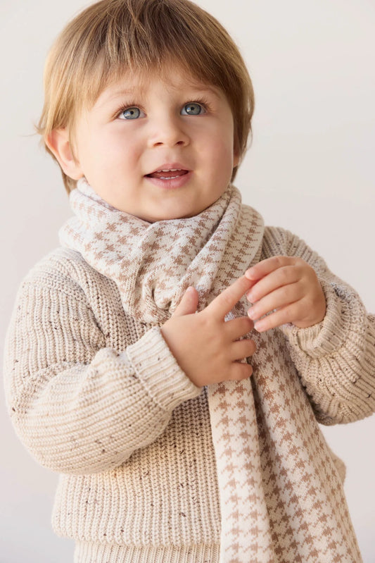 Houndstooth Scarf - Natural