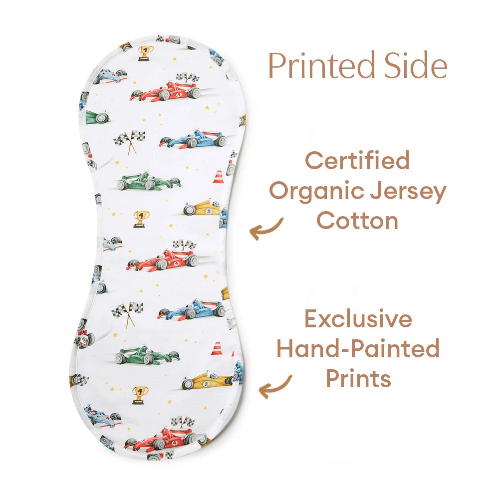Little Racers Organic Cotton Burp Cloth - Snuggle Hunny