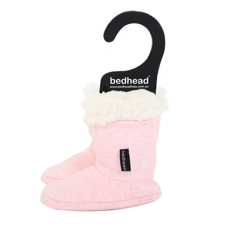 Baby Pink Marle - Fleecy Winter Booties - Bedhead Hats