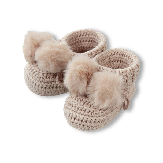 Rice - Topsy Faux Fur Pom Pom Bootees - D-Lux