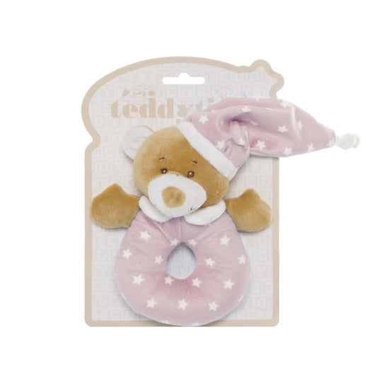 Teddy Time - Starbright Teddy Bear Ring Rattle - Pink