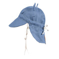 Load image into Gallery viewer, Steel/Flax - 'Roamer' Baby Reversible Teddy Flap Sun Hat - Bedhead Hats
