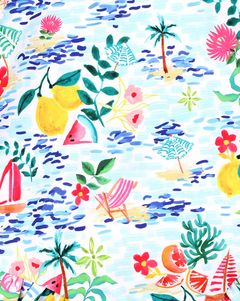 Addison Print LS Sunsuit / Swimsuit