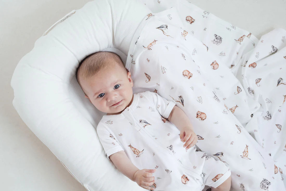 Australian Native Animals  SS Zip Romper