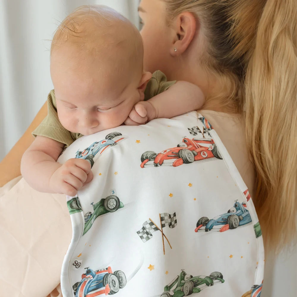 Little Racers Organic Cotton Burp Cloth - Snuggle Hunny