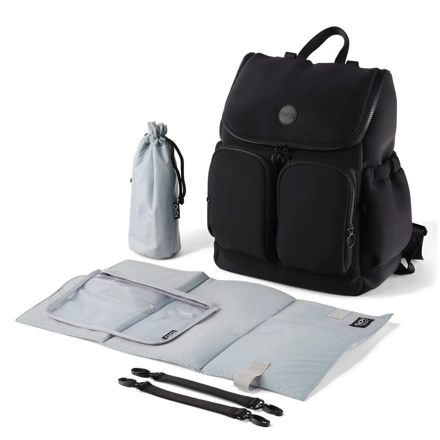 Signature Nappy Backpack - Black Neoprene - OiOi