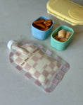 Load image into Gallery viewer, Sinchies Reusable Food Pouch (150ml) - Checkmate Blush
