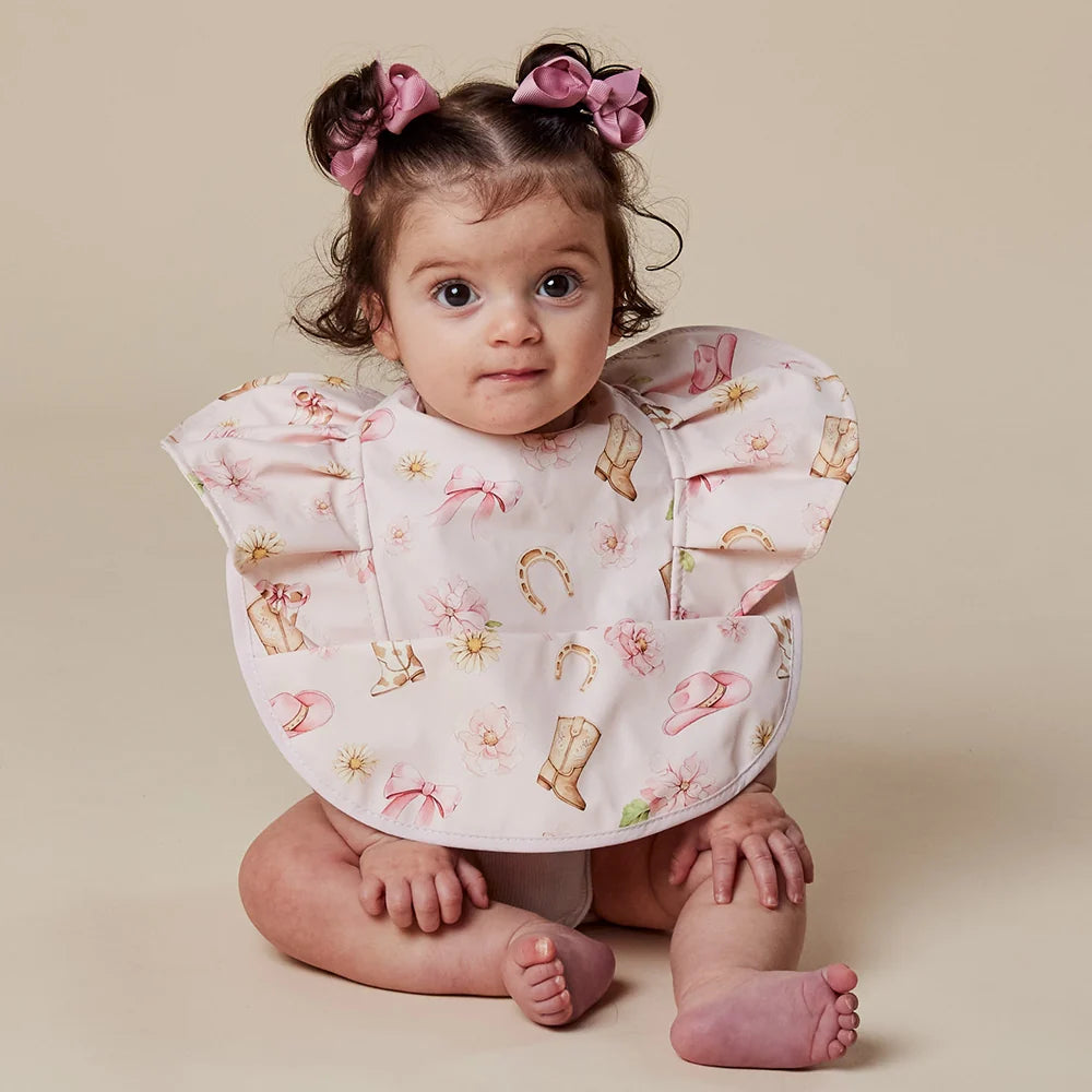 Boots & Bows Frill Snuggle Bib - Snuggle Hunny