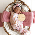 Load image into Gallery viewer, Boots & Bows Organic Jersey Wrap & Topknot Set - Snuggle Hunny
