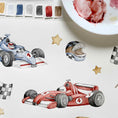 Load image into Gallery viewer, Little Racers Organic Jersey Wrap & Beanie Set - Snuggle Hunny
