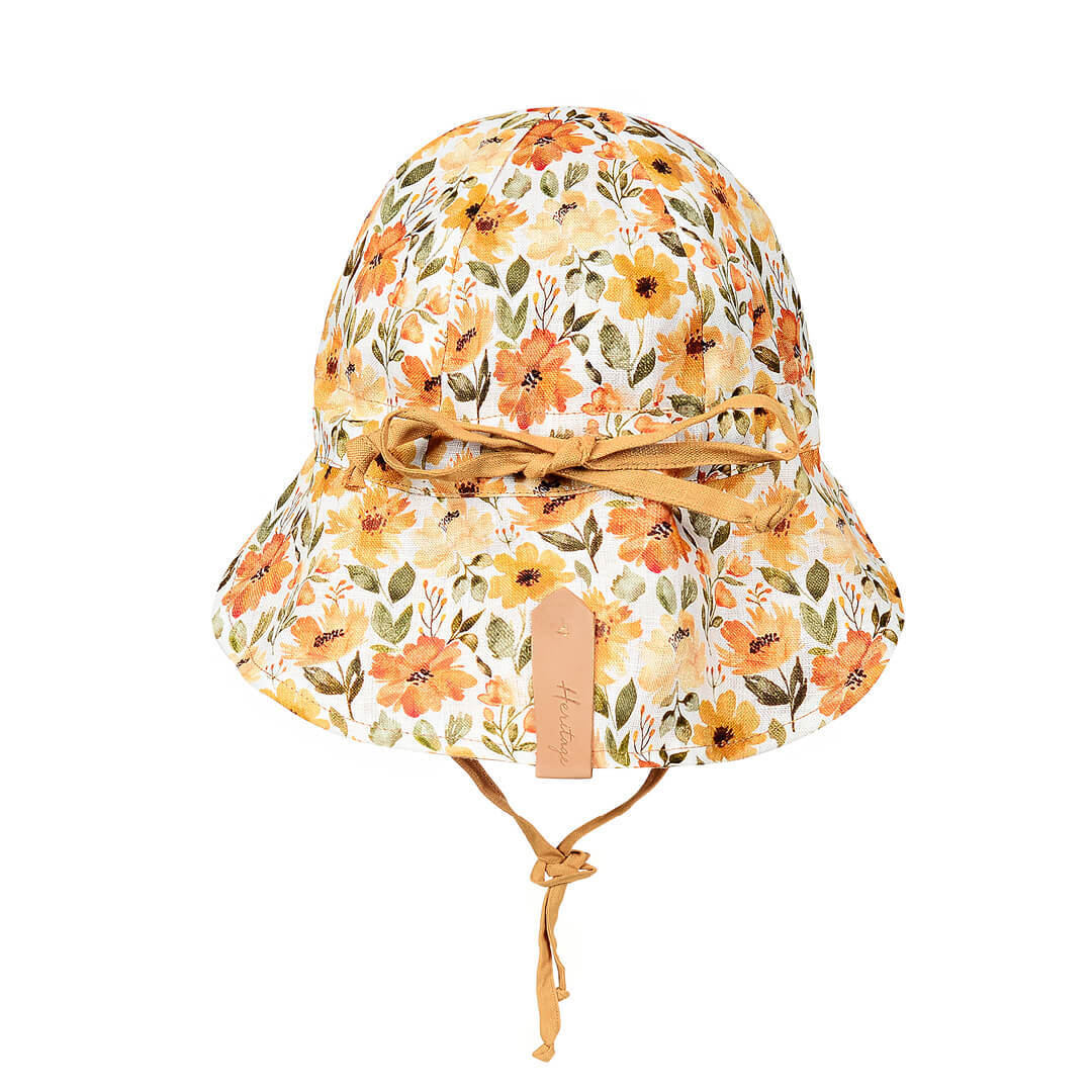 Margaret/Maize - Reversible 'Lounger' Flap Sun Hat - Bedhead Hats