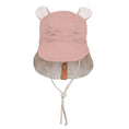 Load image into Gallery viewer, Rosa/Flax - 'Roamer' Baby Reversible Teddy Flap Sun Hat - Bedhead Hats
