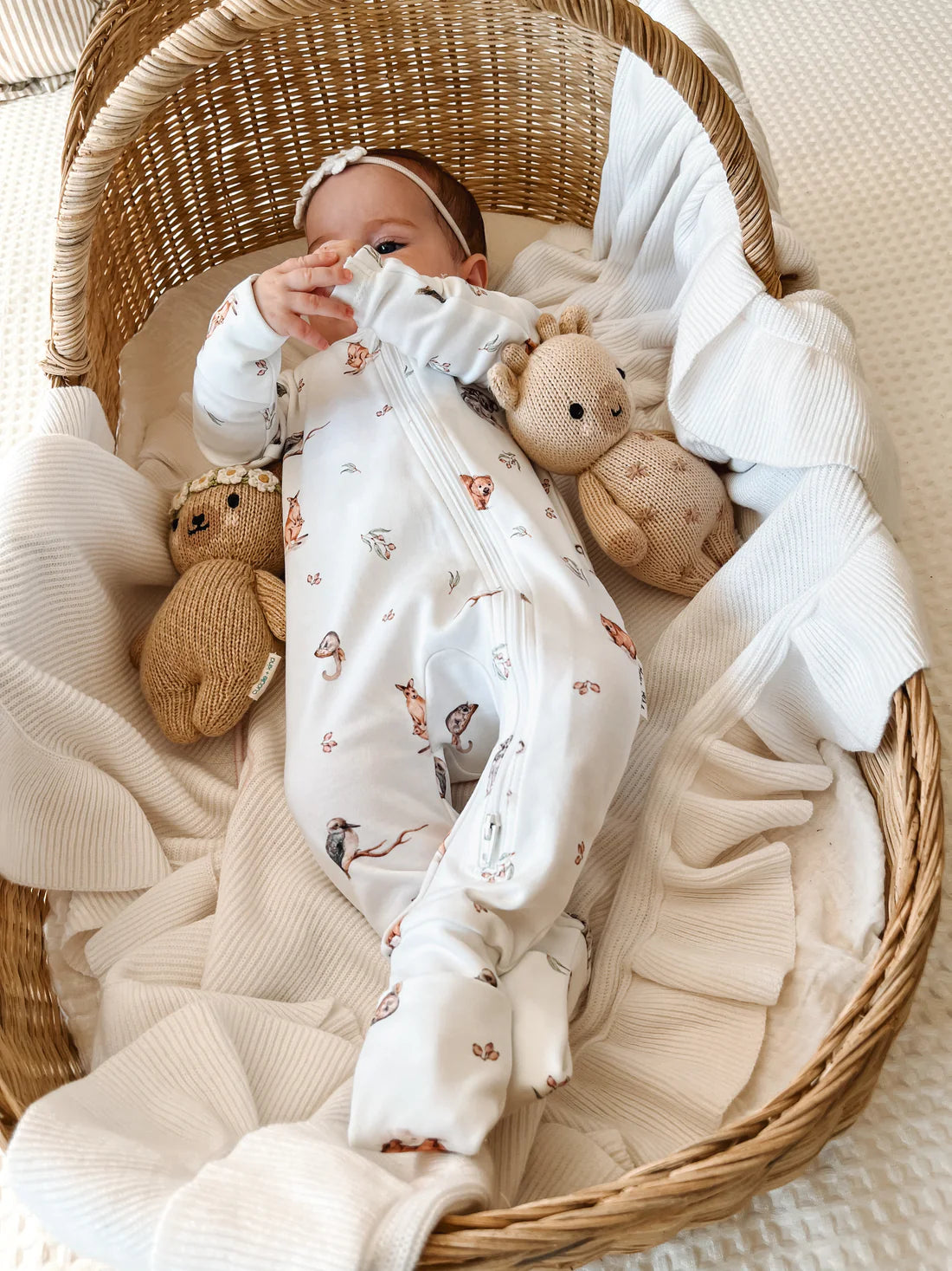 Australian Native Animals LS Zip Romper