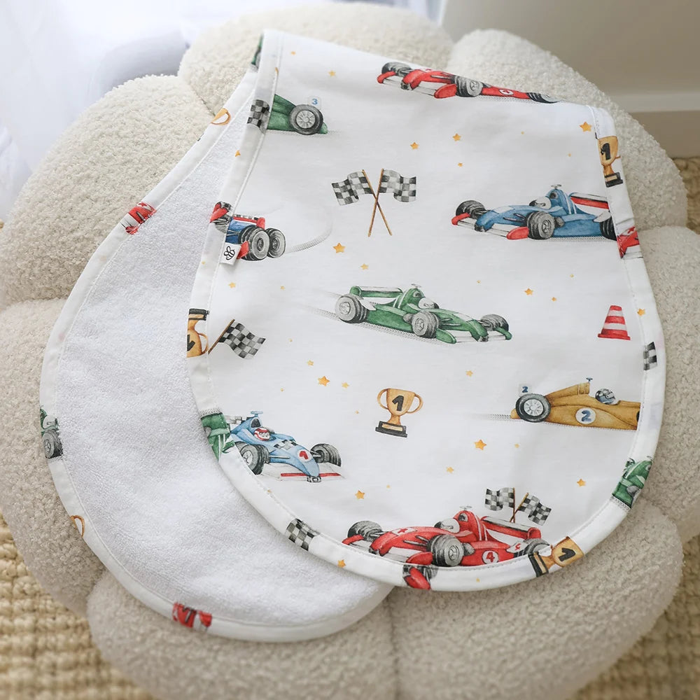 Little Racers Organic Cotton Burp Cloth - Snuggle Hunny