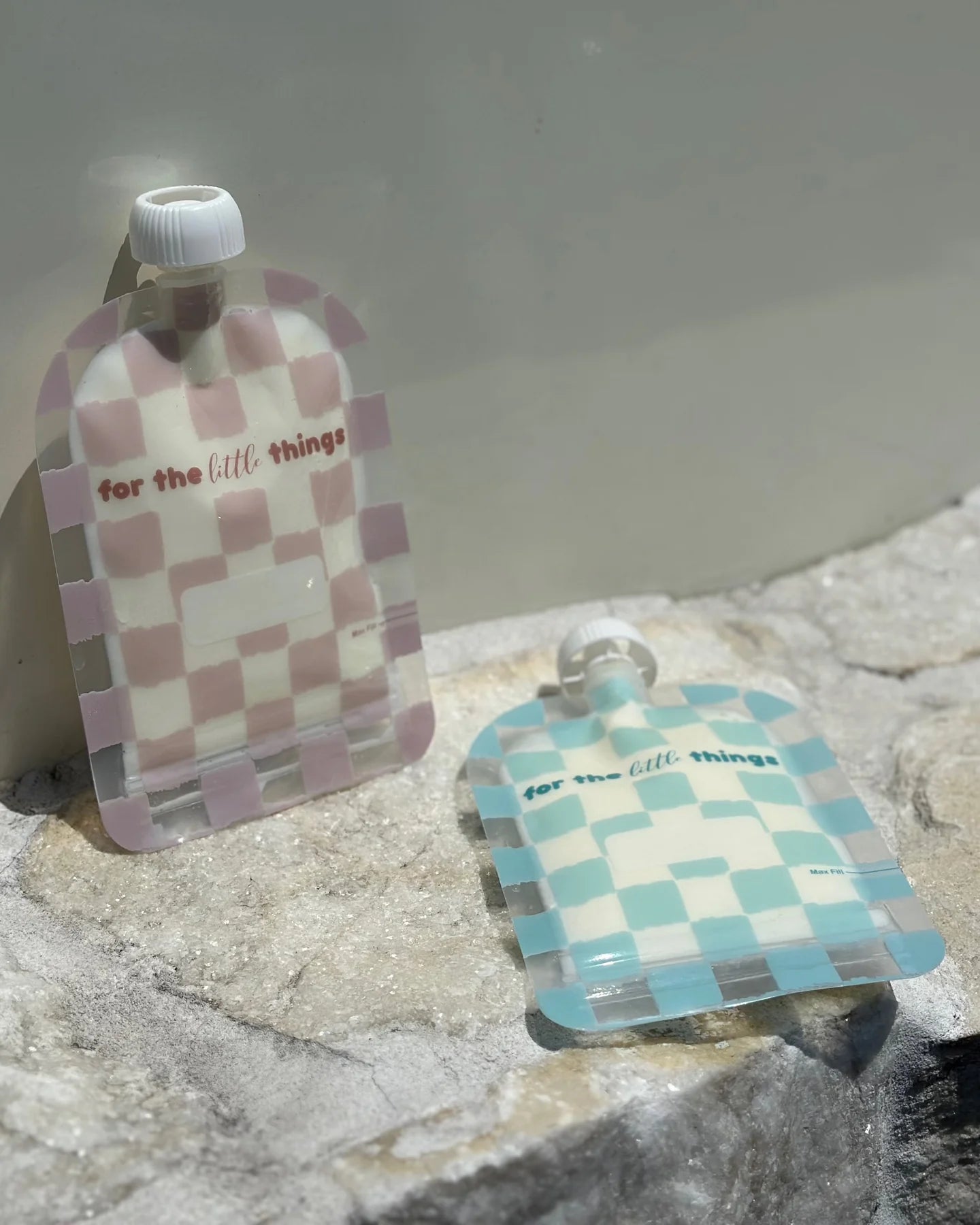 Sinchies Reusable Food Pouch (150ml) - Checkmate Blush