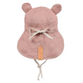 Load image into Gallery viewer, Rosa/Flax - 'Roamer' Baby Reversible Teddy Flap Sun Hat - Bedhead Hats
