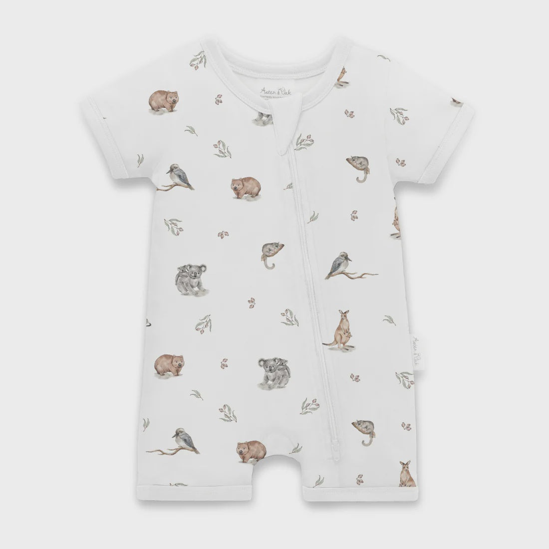 Australian Native Animals  SS Zip Romper