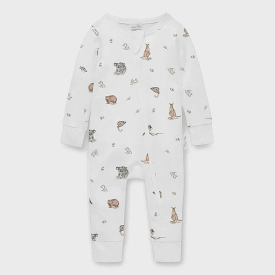 Australian Native Animals LS Zip Romper