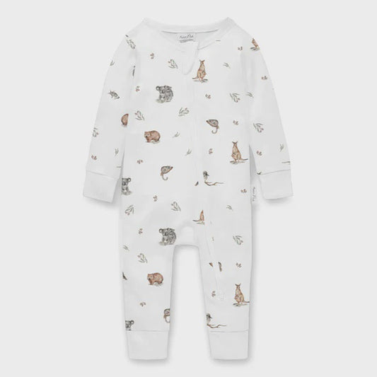 Australian Native Animals LS Zip Romper