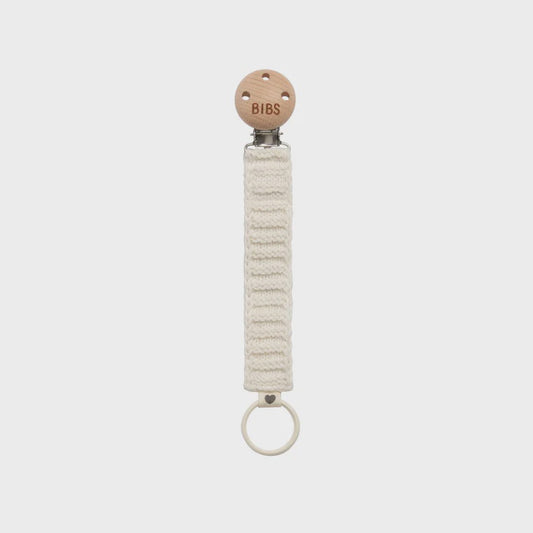 BIBS - Knitted Pacifier Clip - Ivory