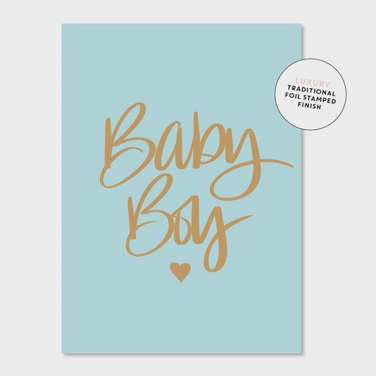 Baby Boy Script - Greeting Card