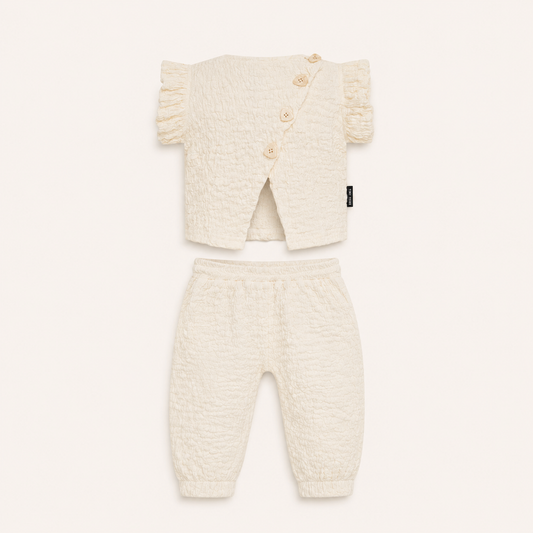 Tiny Tribe Cotton Scrunch Frill Top & Slouch Pant Set