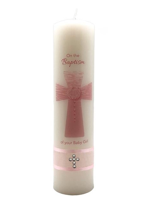 Baptism Candle - Pink