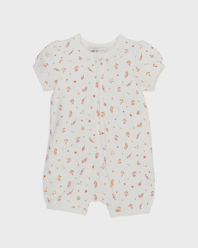 Billie Ditsy Print Organic S/S Zip Romper