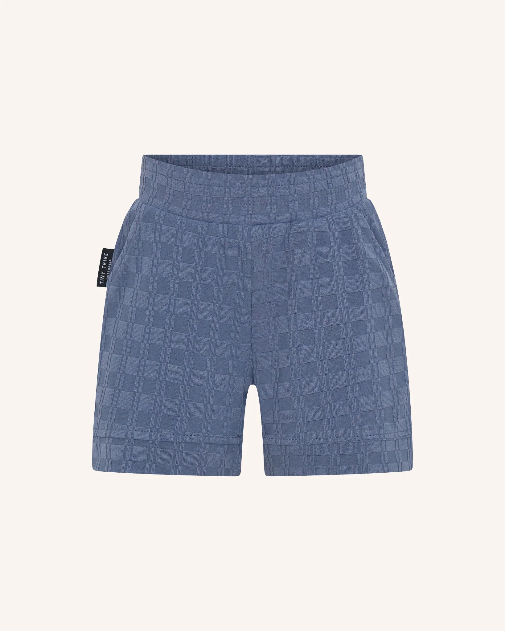 Tiny Tribe Blue Textured Shirt & Shorts Set