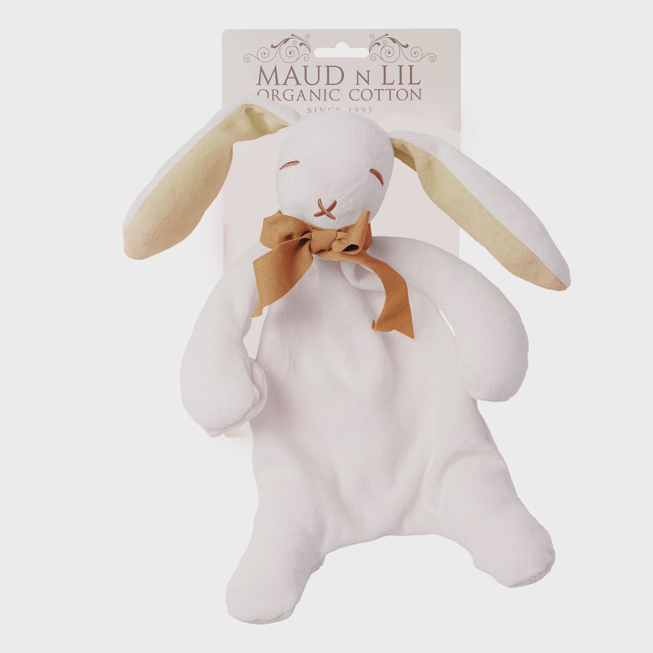 Buff Brown - Bunny Dummy Clip Comforter Toy - Organic Cotton - 30cm