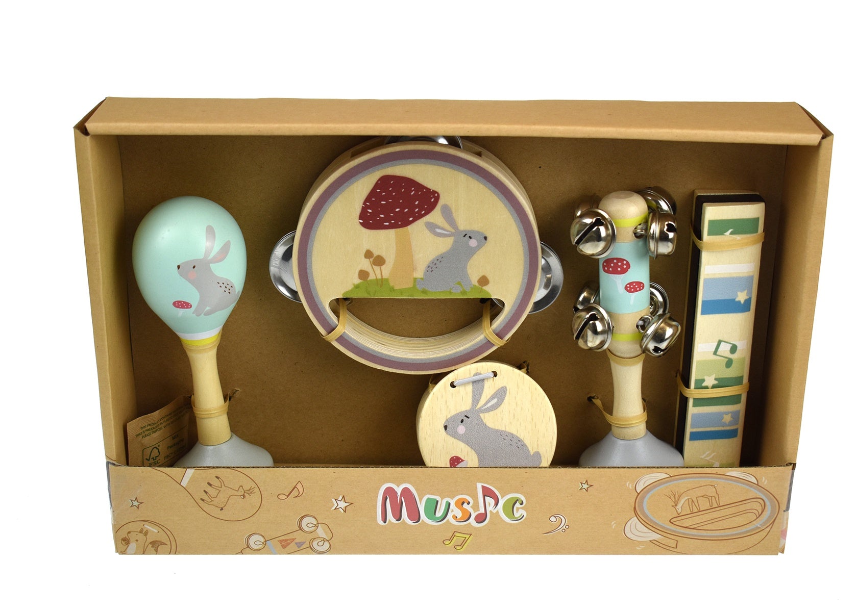 Bunny Rabbit - Wooden Musical Set - 5pcs - Calm & Breezy