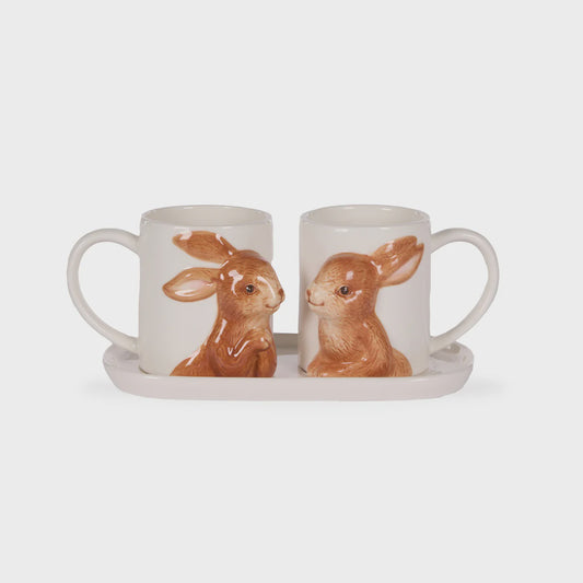 Ceramic Bunnies Mug Set