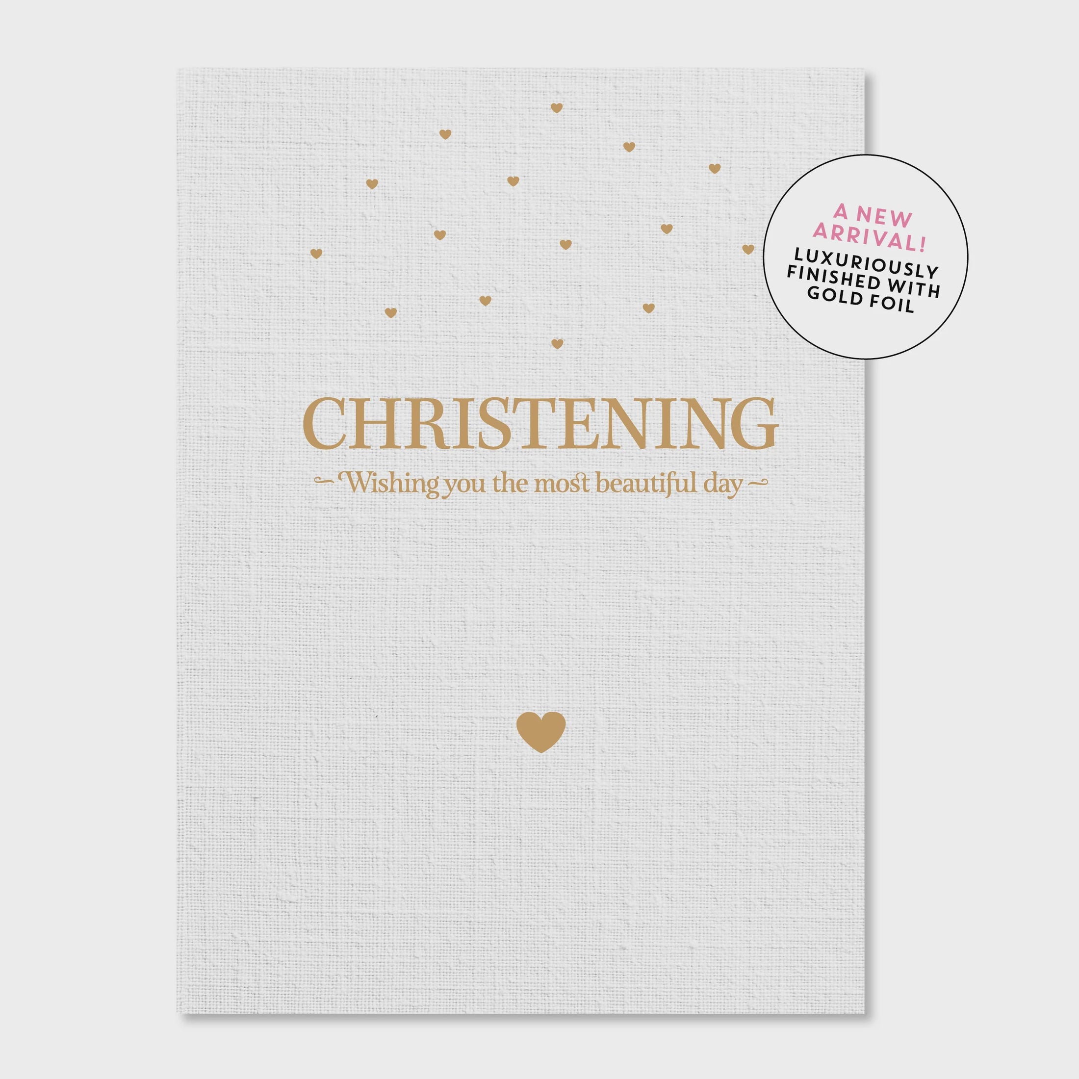 Christening Classic Linen - Greeting Card