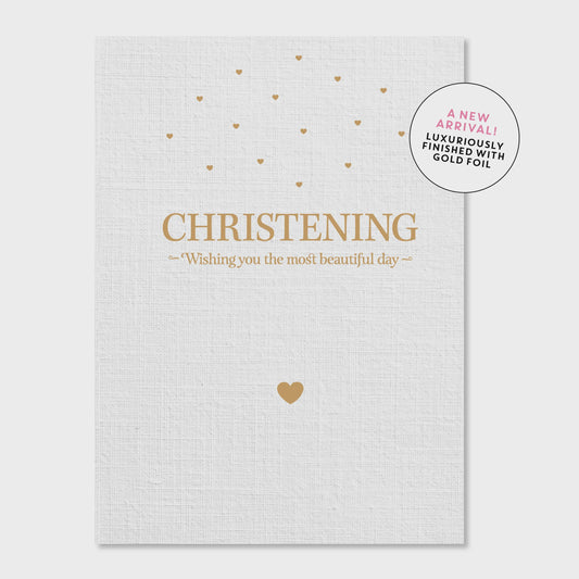 Christening Classic Linen - Greeting Card