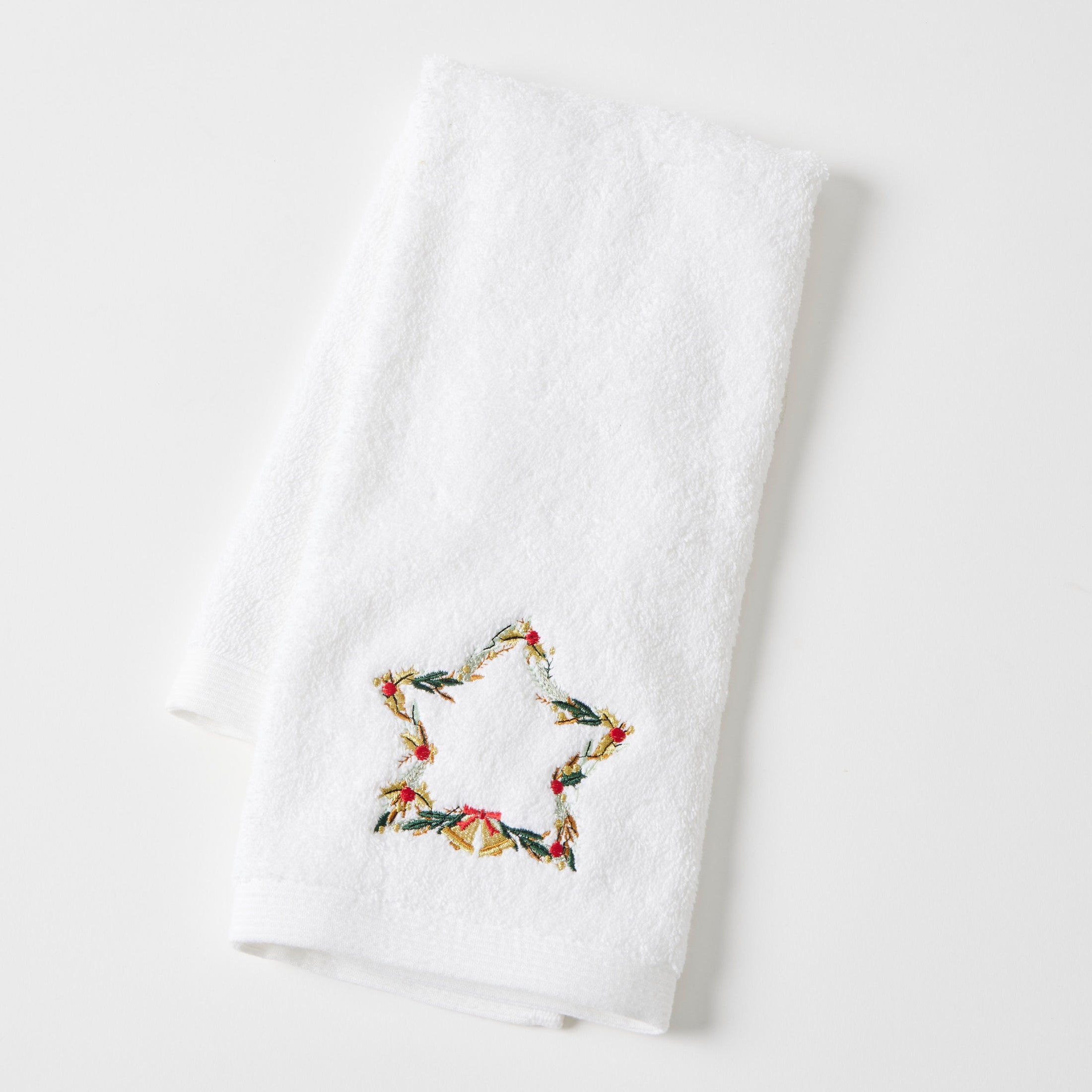 Christmas Star - Embroidered Hand Towel