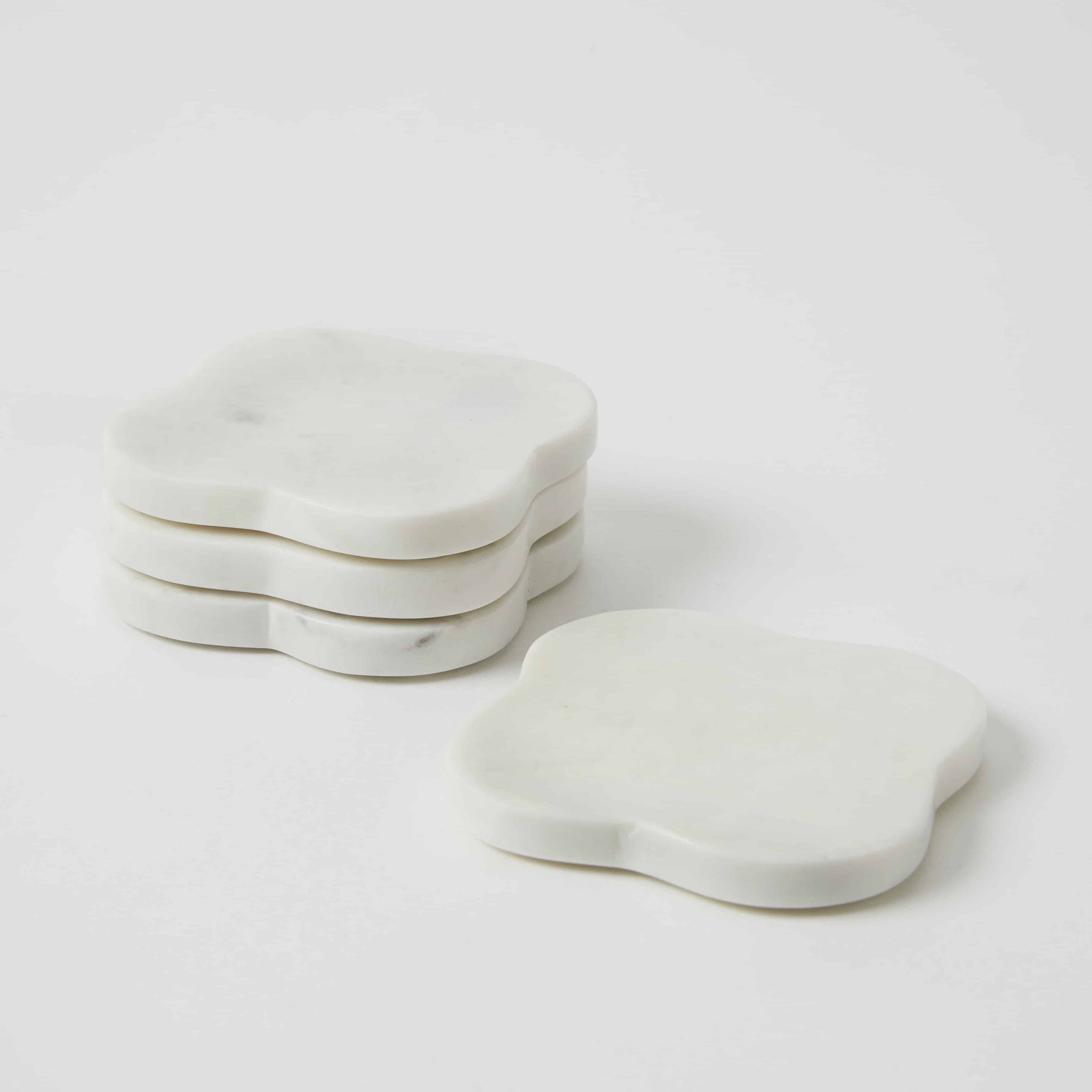 Allegra Coasters Set of 4 - White - Pilbeam Living