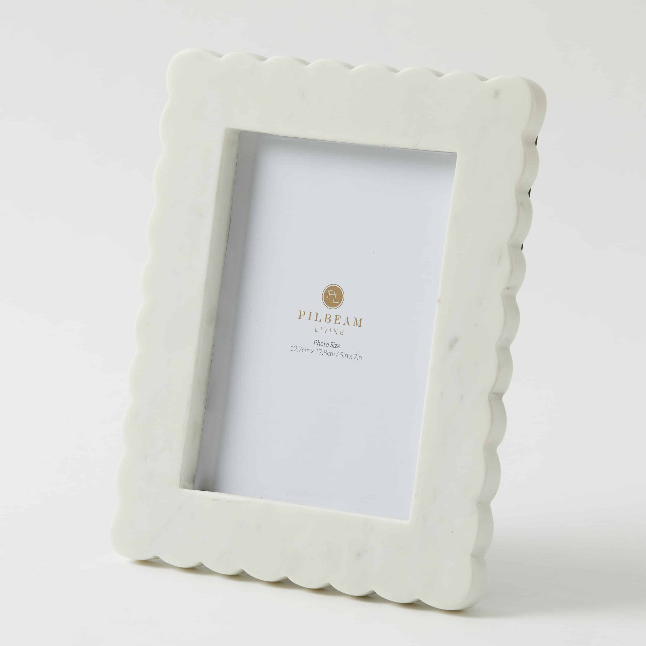 Oberon 5 x 7" Photo Frame - White - Pilbeam Living