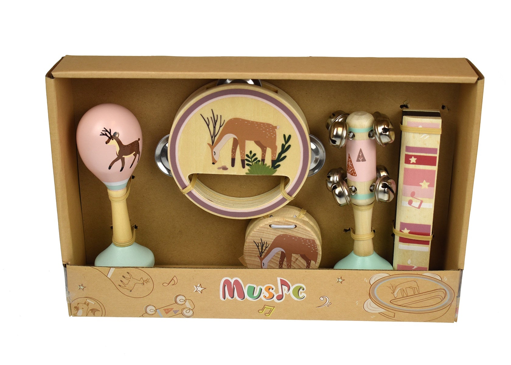 Deer - Wooden Musical Set - 5pcs - Calm & Breezy