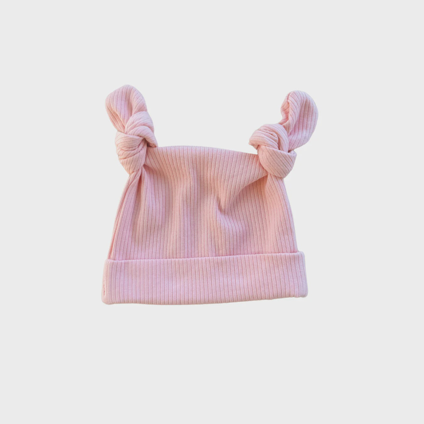 Double Knot Beanie | Baby Pink Rib