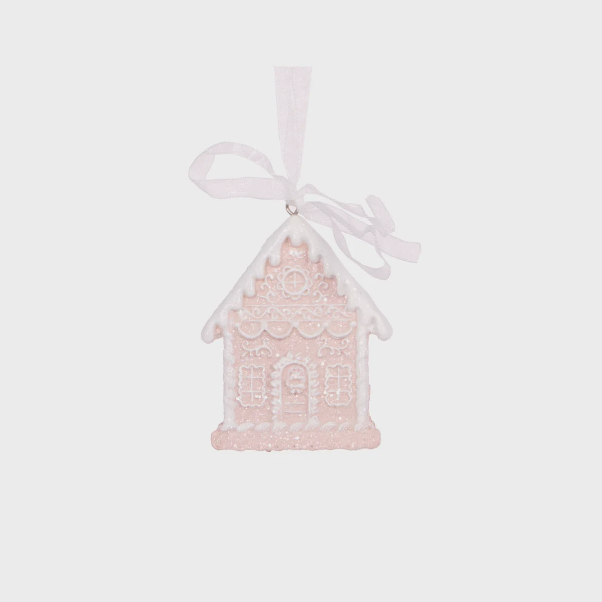 Pink Gingerbread House Hanging Christmas Tree Ornament - Holly & Ivy