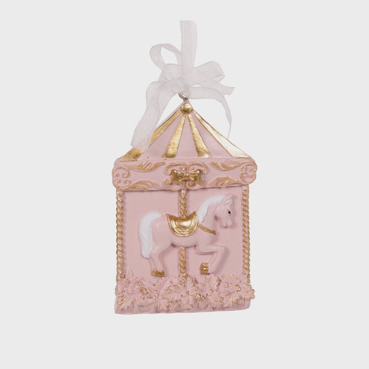 Exquisite Pink Carousel Hanging Christmas Ornament