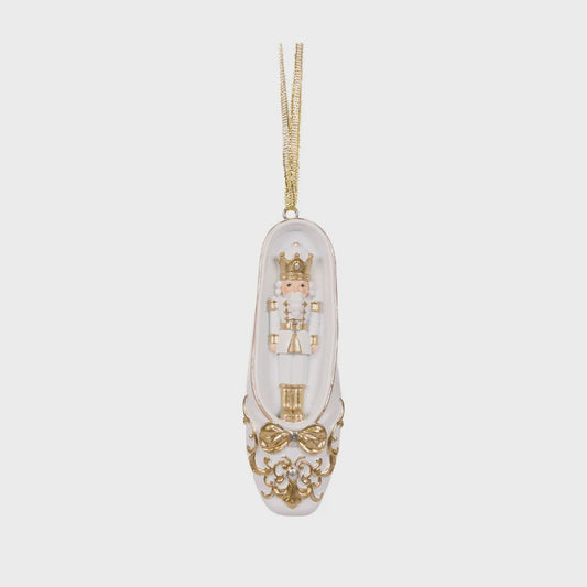 White & Gold Nutcracker Ballet Ornament - Holly & Ivy