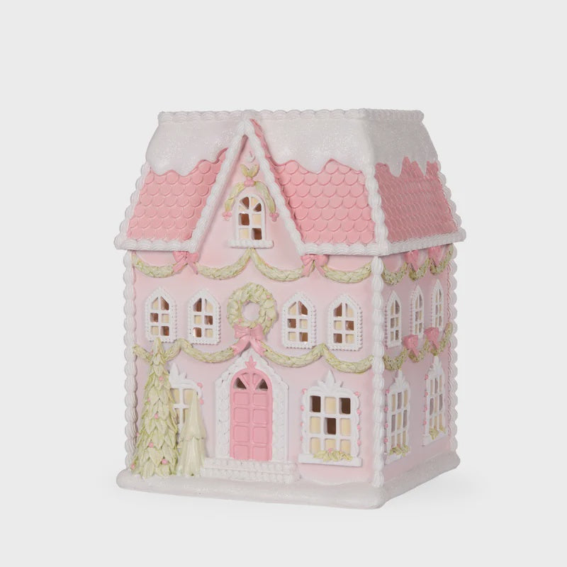 IN-STORE PICKUP ONLY - LED Piped Patisserie Gingerbread House - Holly & Ivy