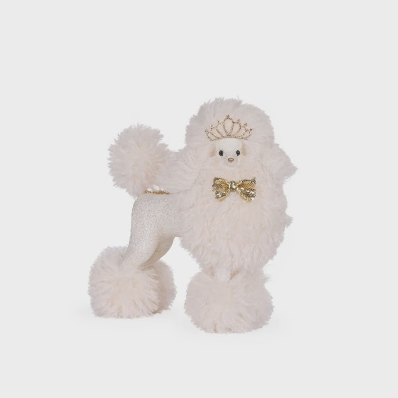White Princess Poodle With Tiara - Holly & Ivy