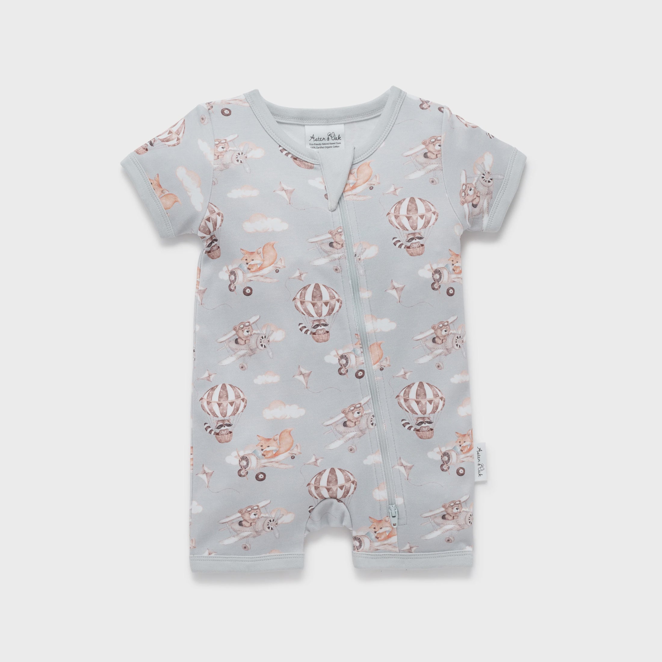 Flying Friends SS Zip Romper